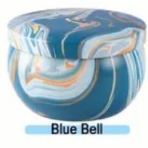 2 2.5oz Marble-patterned Soy Wax Scented Candles; 1 Blue Bell & 1 Bergamot